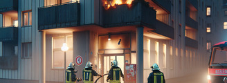 Mülltonnenbrand am Sonnenweg: Feuerwehr verhindert Ausbreitung auf neunstöckiges Wohnhaus Mülltonnenbrand am Sonnenweg: Feuerwehr verhindert Ausbreitung auf neunstöckiges Wohnhaus